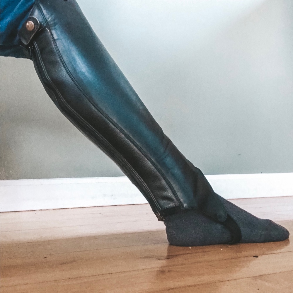 Tredstep half chaps 15”/17” black leather